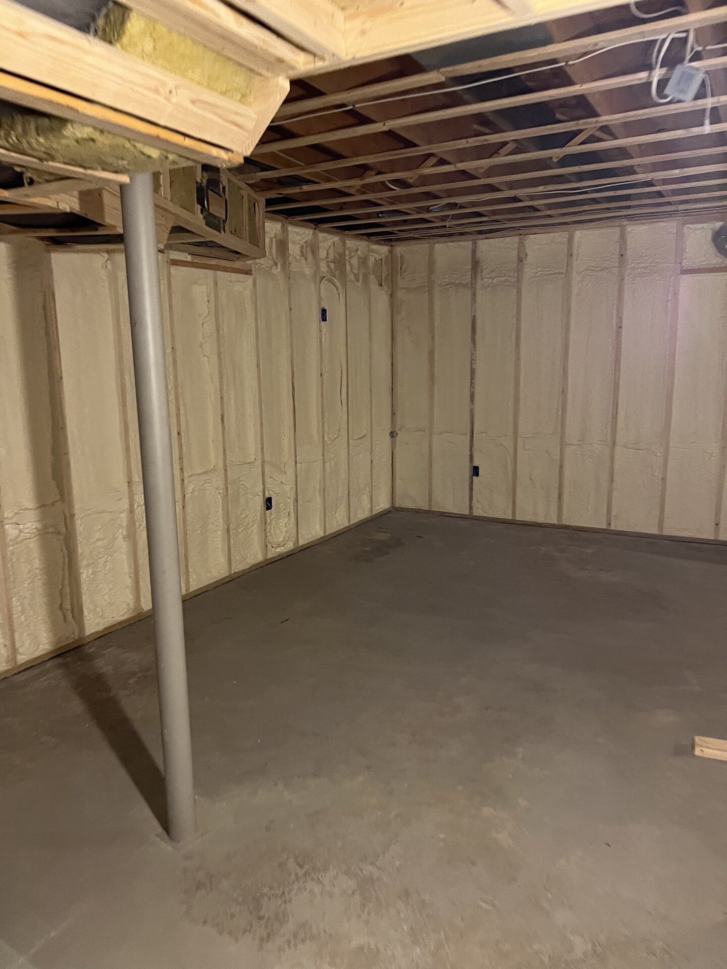 Modern Basement Stairs with Steel Cable Rail in Medfield, MA
