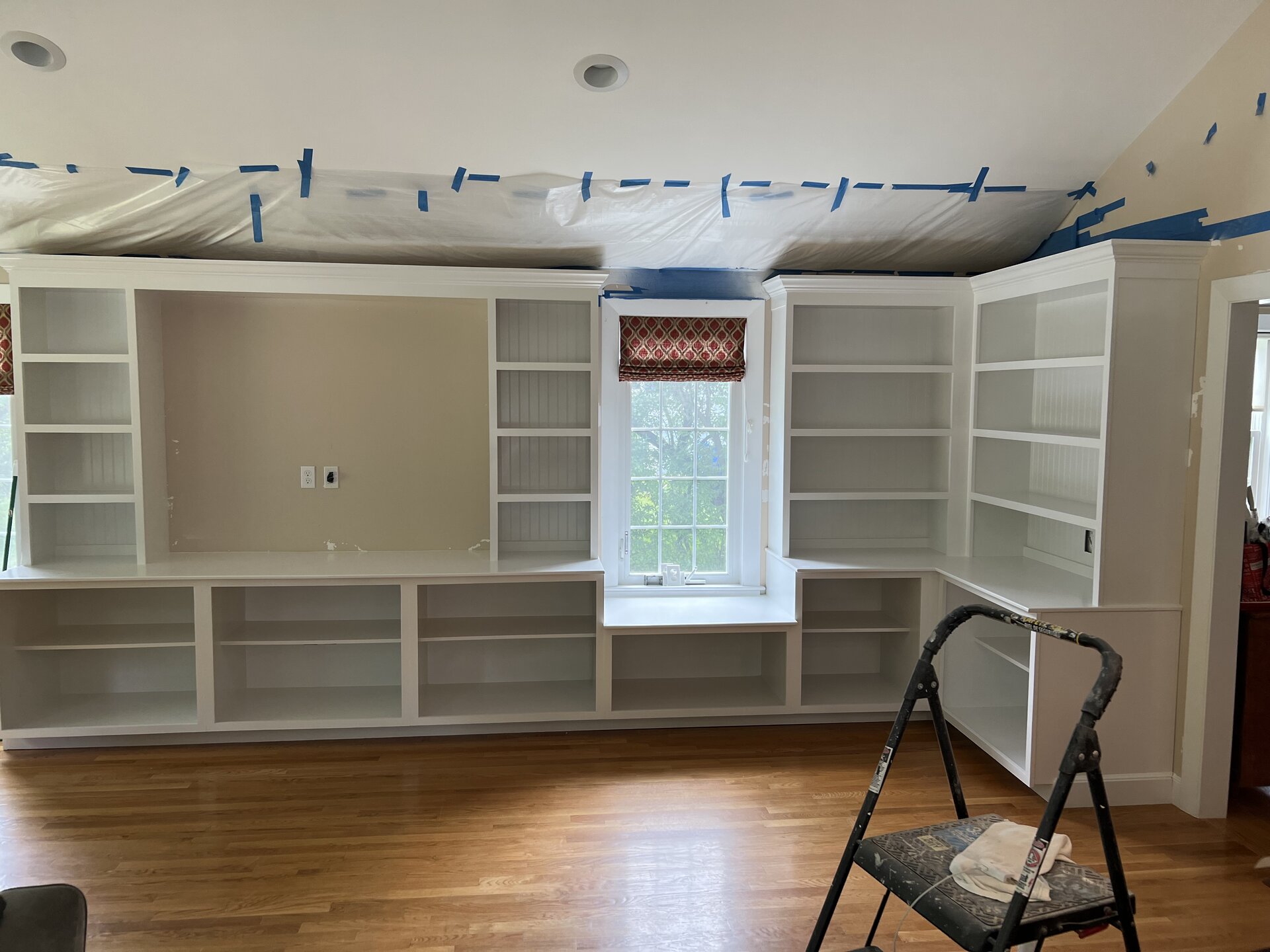 Painted Shaker Built-In Storage in Natick, MA