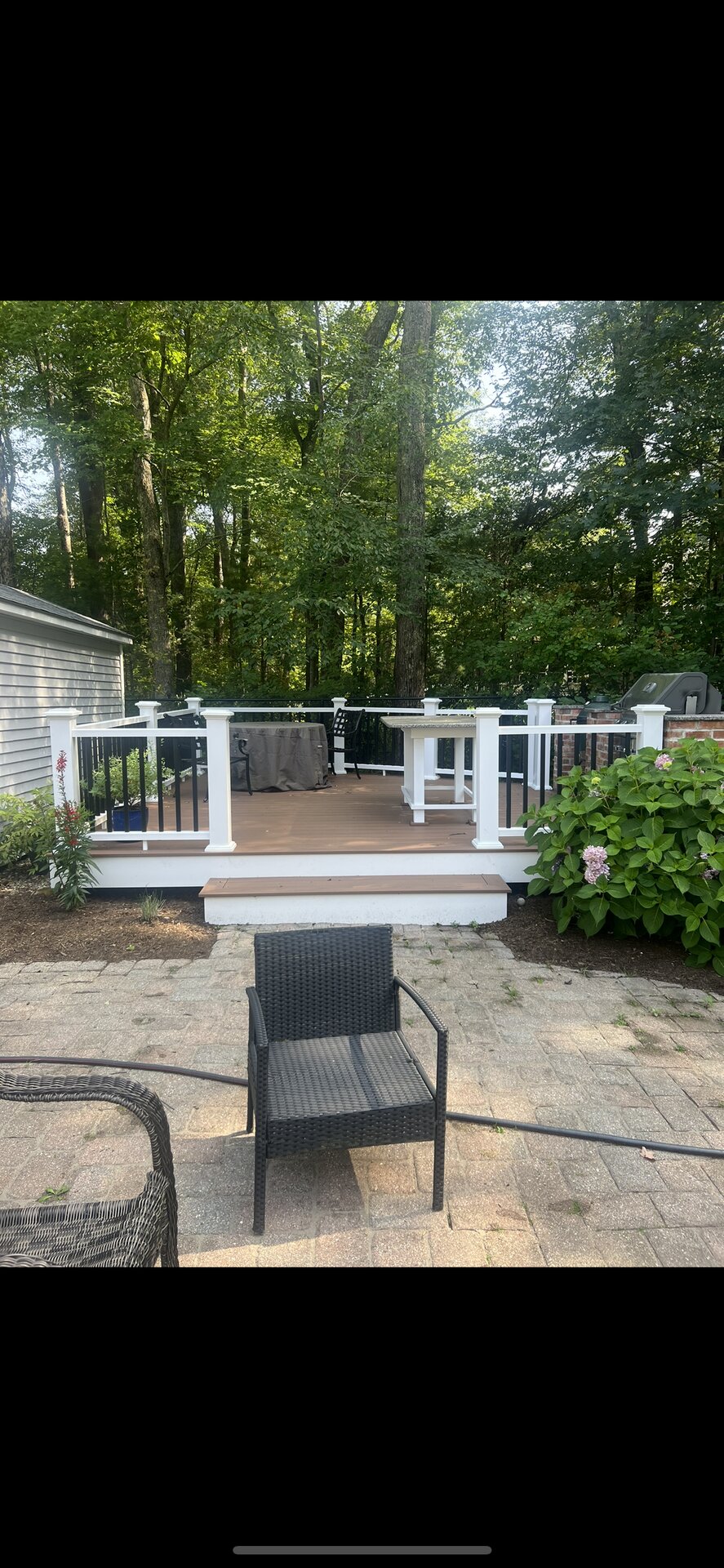 Composite Deck with White Railings in Medway, MA
