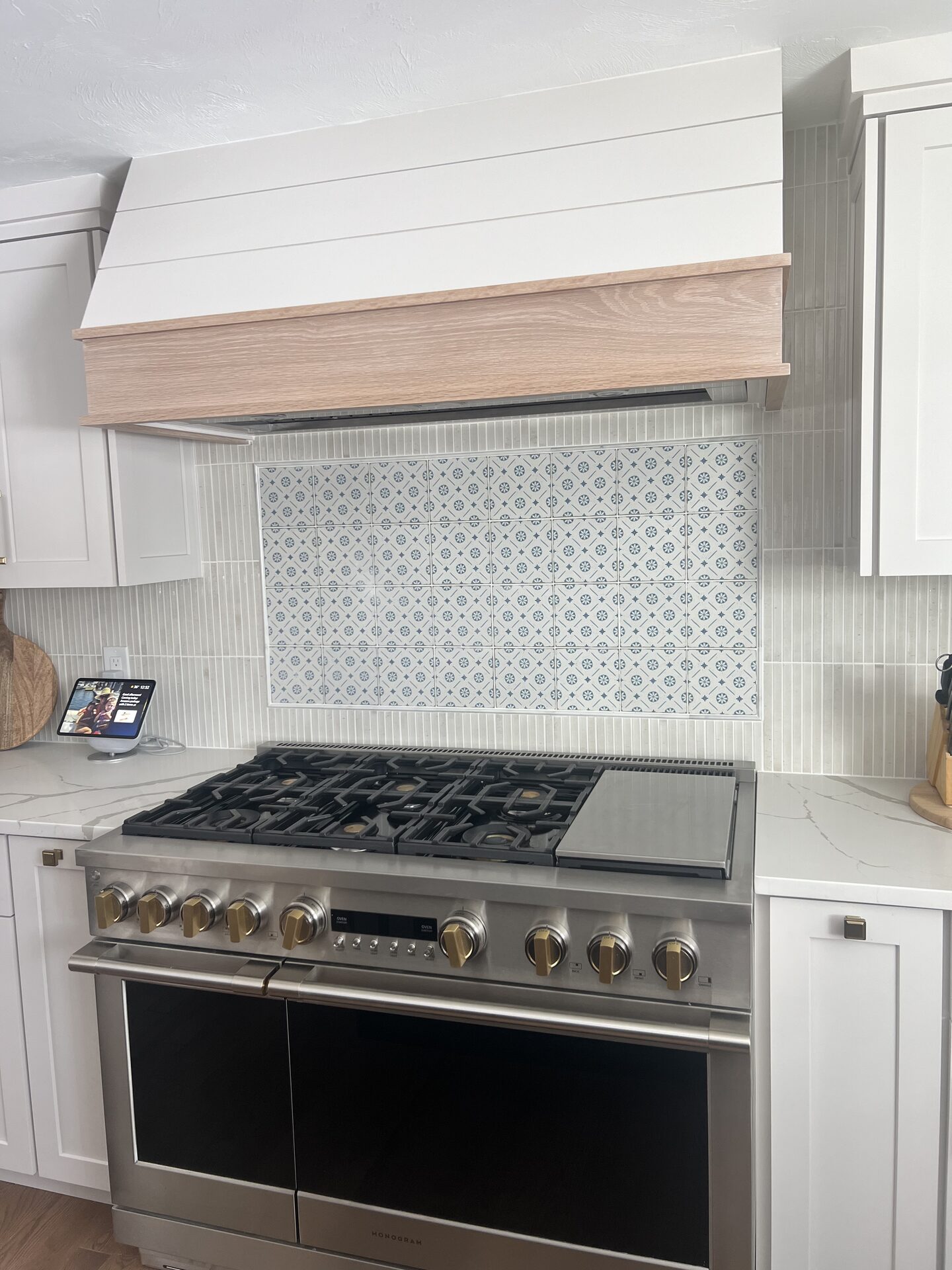 Modern Coastal Kitchen with Built-In Coffee Bar in MetroWest, MA