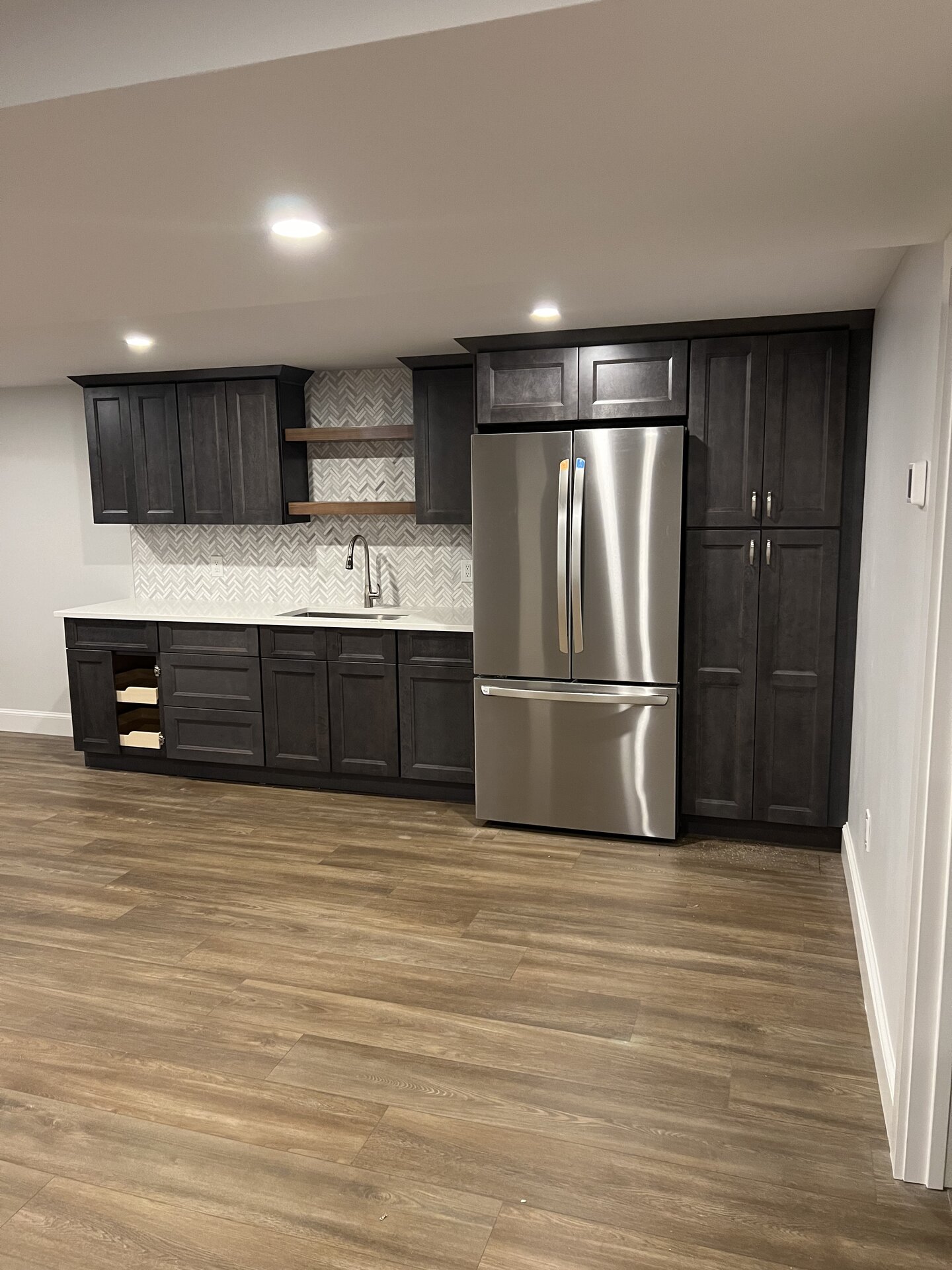 Basement Wet Bar Kitchenette Build in MetroWest, MA